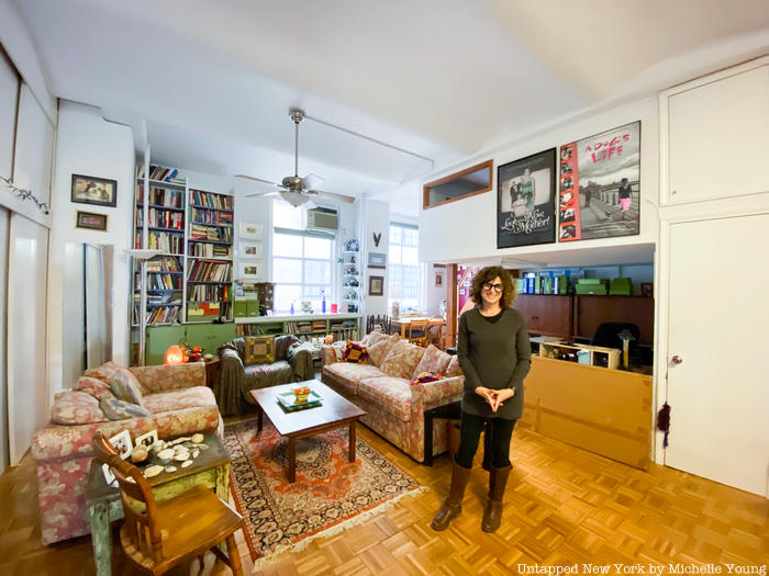 Gayle Kirschenbaum in her apartment