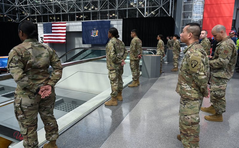 Soldiers at Temporary hospital at Javits Center