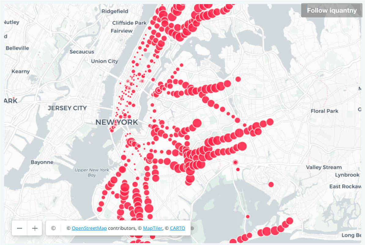 Subway ridership drop map