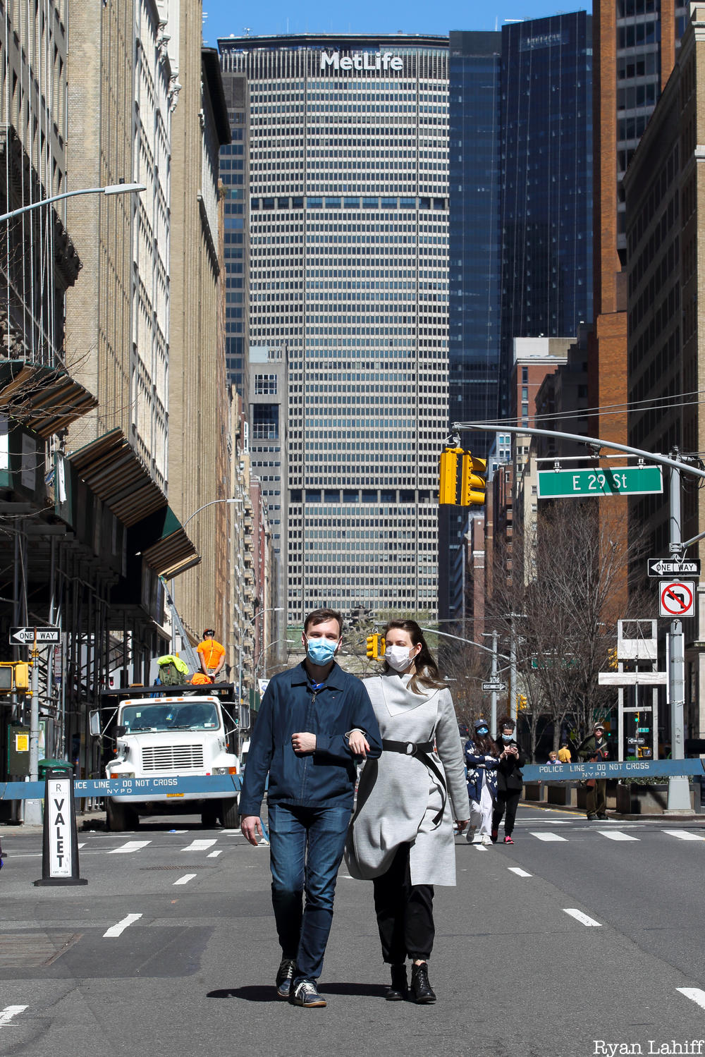 Pedestrians on car-free Park Avenue