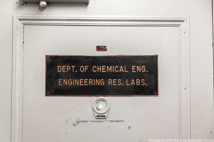 Prentis Hall Department of Chemical Engineering sign