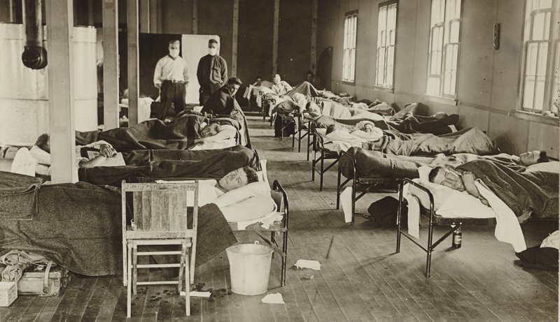 Flu cases in hospital barrack