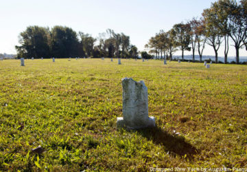 Burial markers on Hart Island