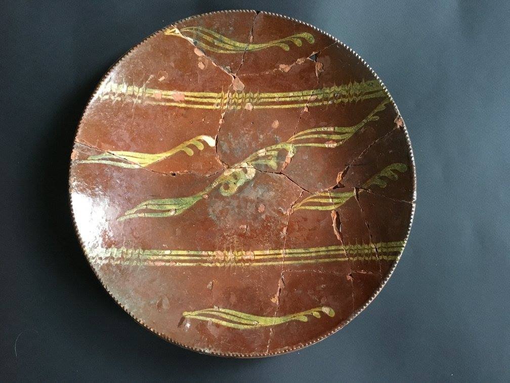 Nineteenth century slip-decorated red earthenware 