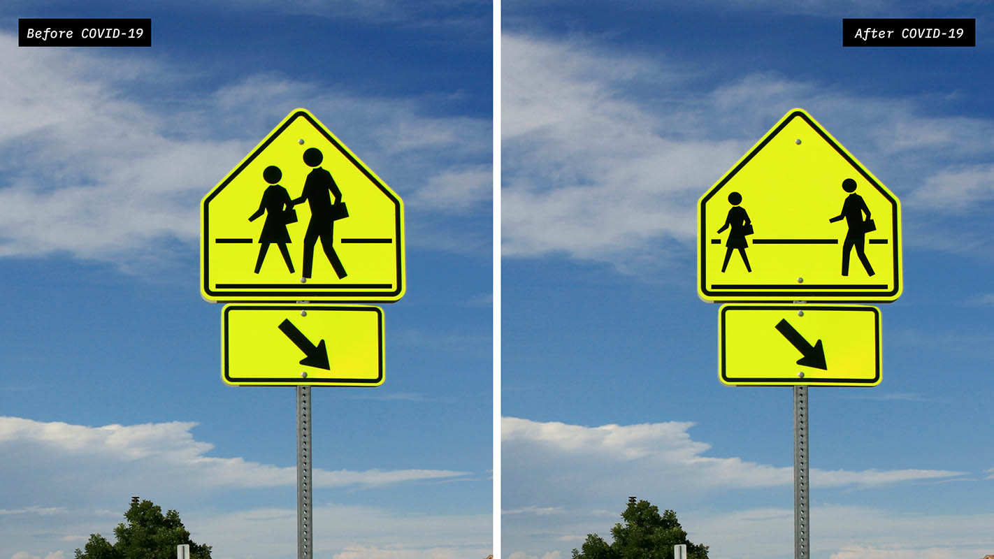 Social Distance street sign by Dylan Coonrad