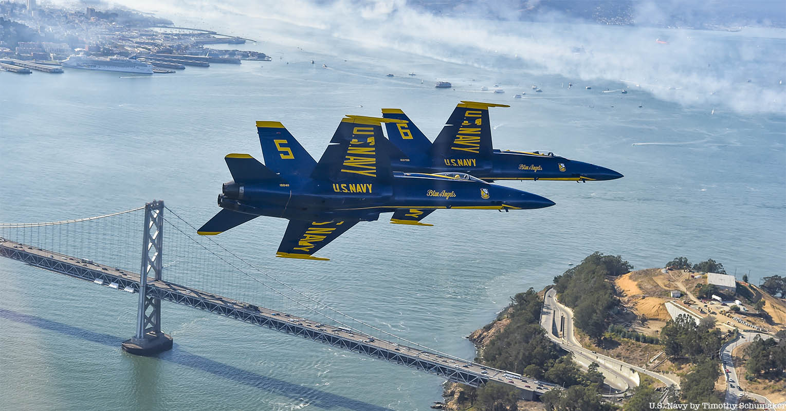 U.S. Navy Blue Angels in formation
