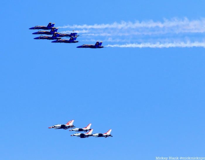 US Navy Blue Angels and US Air Force Thunderbolt air show in NYC