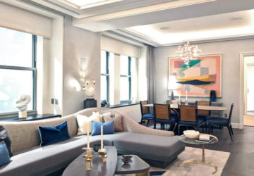 Waldorf Astoria Residences model 2 bedroom living room