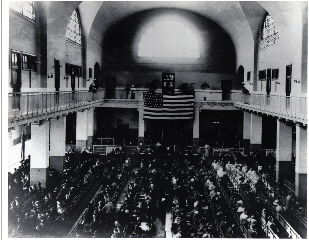 Ellis Island National Museum of Immigration historic photo immigration hall