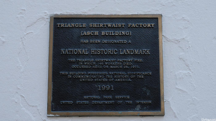 Triangle Shirtwaist Fire plaque