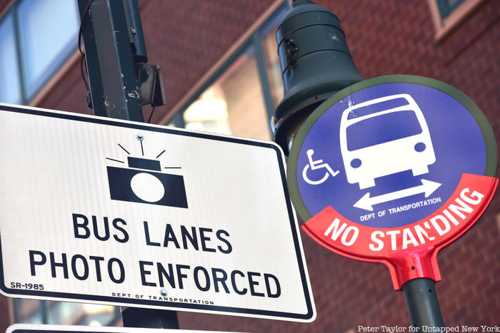 14th Street bus lane sign photo enforced