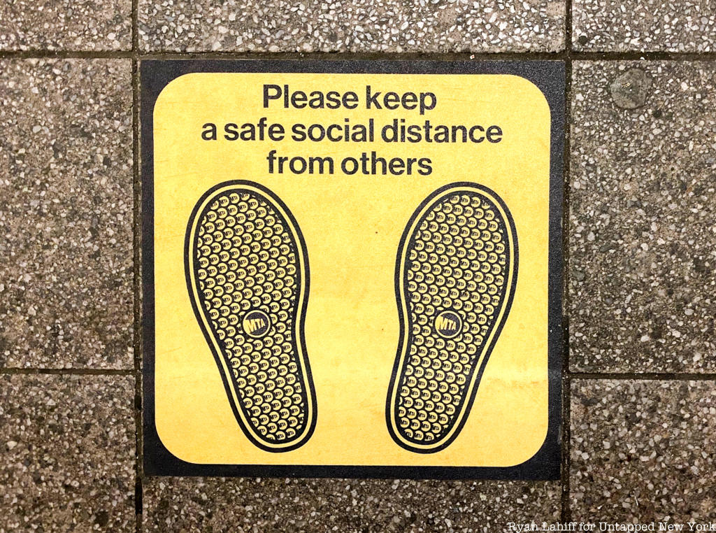 MTA Shoe social distancing decal