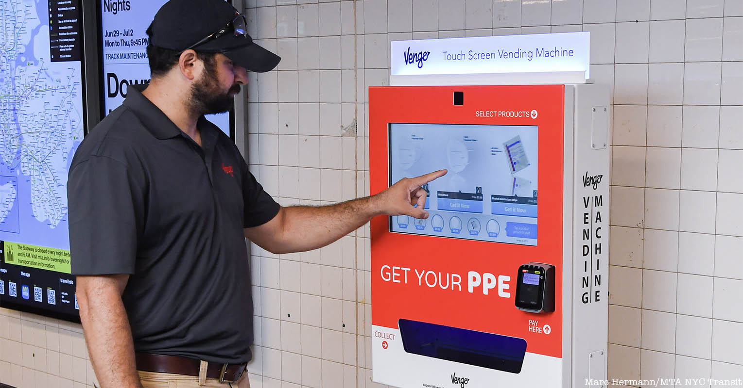 PPE Vending Machine in nyc subway