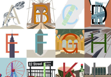Illustrations of NYC landmarks for each letter of the alphabet