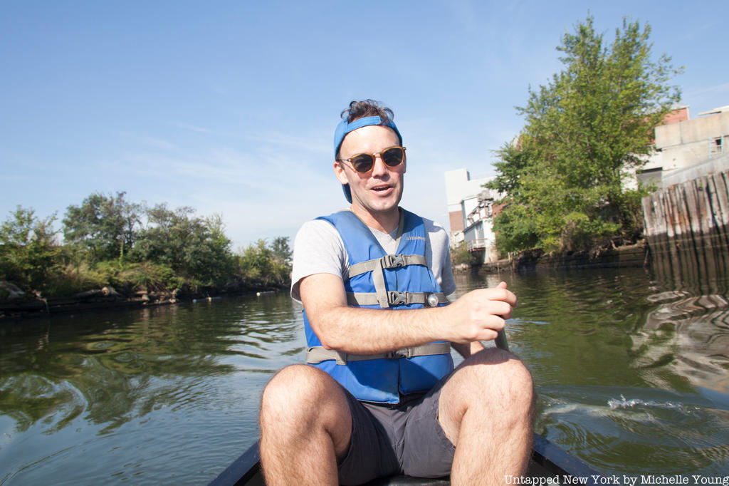 Brad Vogel canoeing the gowanus canal