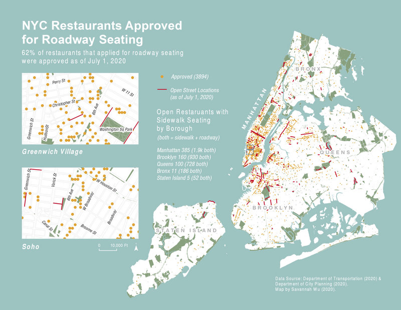 NYC Open Restaurant Map Roadway Seating