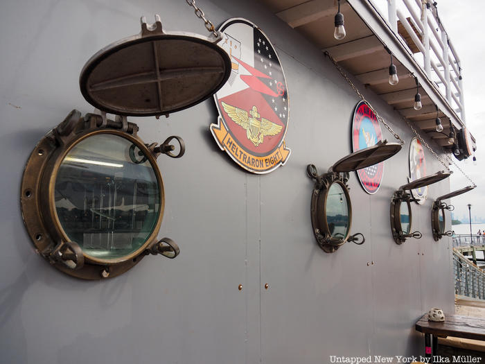Windows aboard the USS Baylander, once the world's smallest aircraft carrier