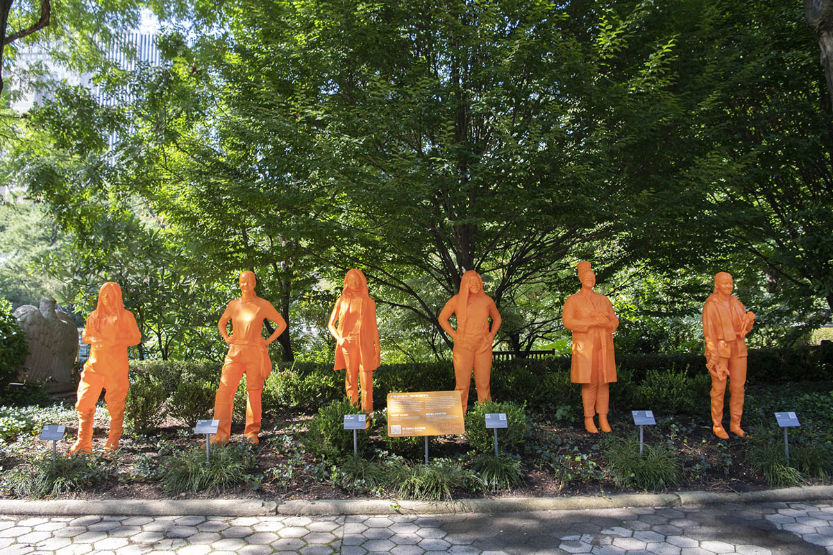#IfThenSheCan women's sculptures in Central Park Zoo