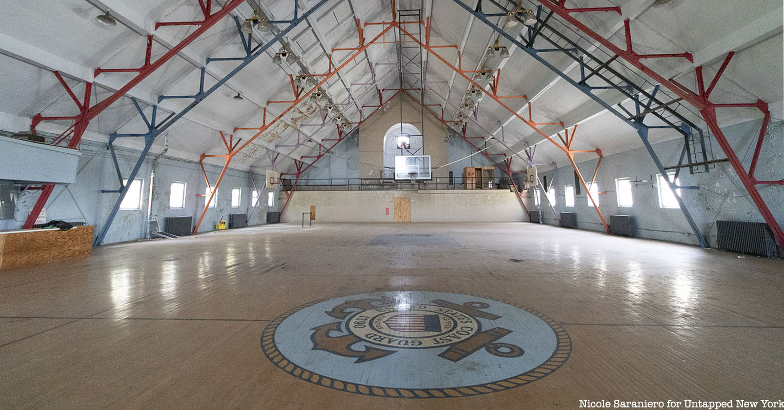 Liggett Hall basketball court on Governors Island