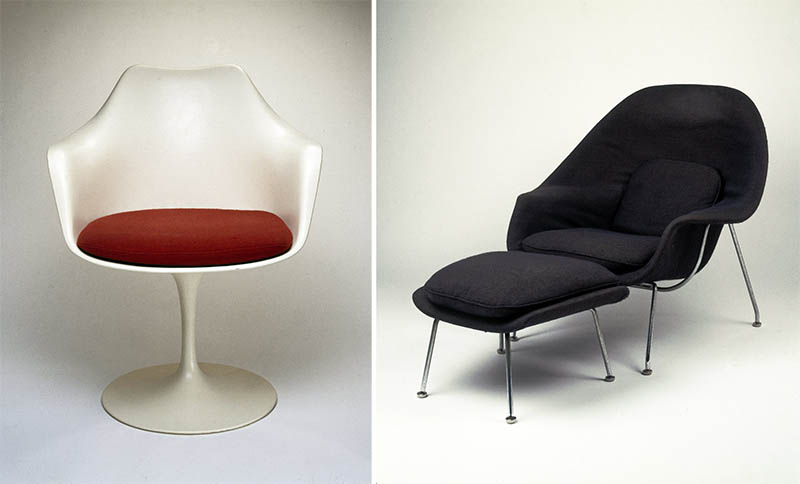 Tulip Chair and Womb Chair at Brooklyn Museum