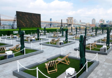 The Greens rooftop lawns at Pier 17