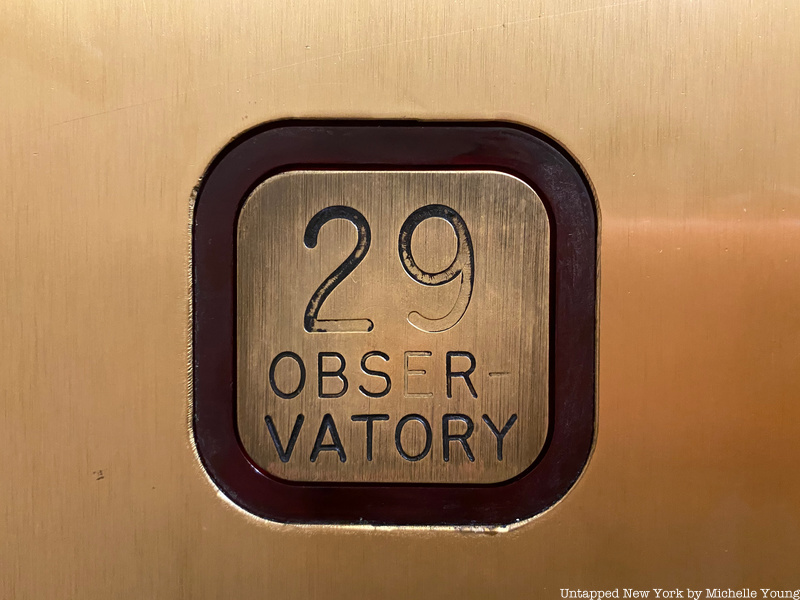Observatory button in elevator
