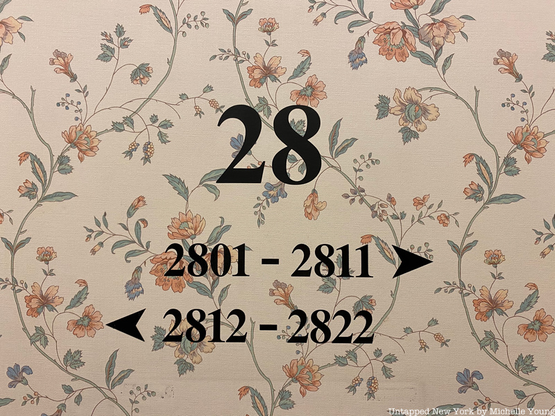 Lettering for unit numbers on the wall