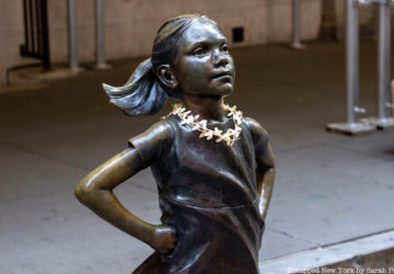 Fearless Girl with Flower Collar for RBG