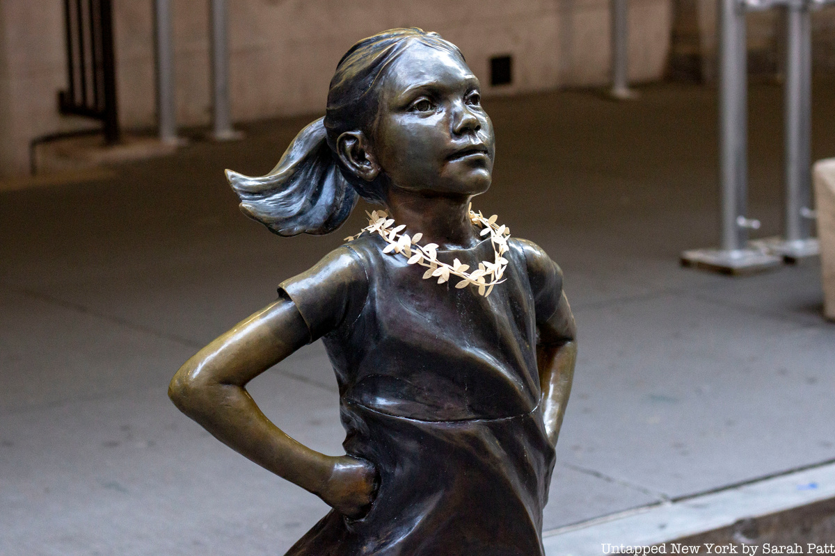 Fearless Girl with Flower Collar for RBG