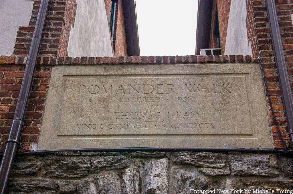 Stone sign for Pomander Walk