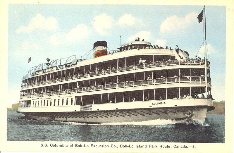SS Columbia steamship postcard