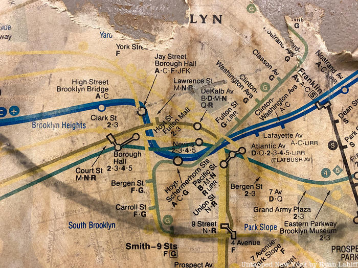 1989 vintage subway map