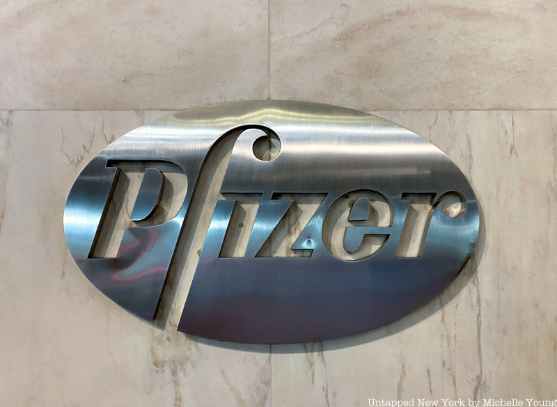 Pfizer logo on 42nd Street World Headquarters