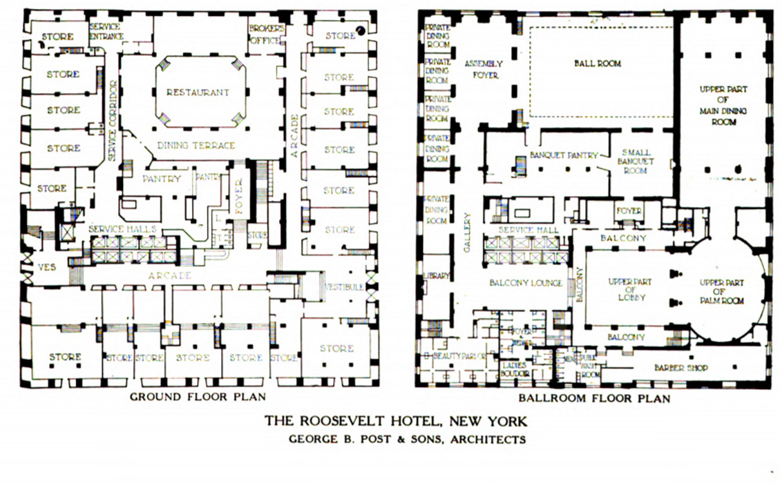 The Roosevelt Hotel Kitchen Floor Plan