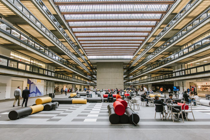 Inside the main atrium at Bell Works, the former Bell Labs complex in NJ