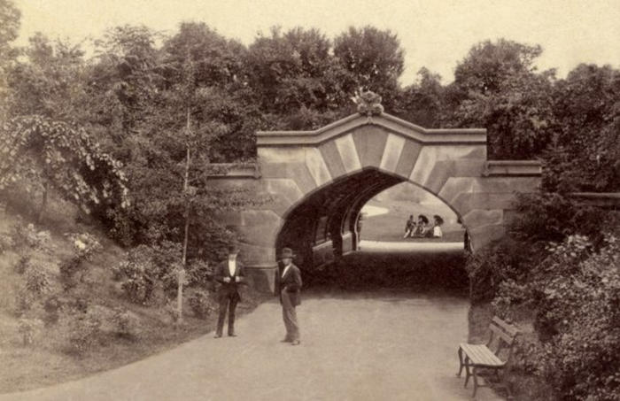 A historical photo of the Endale Arch