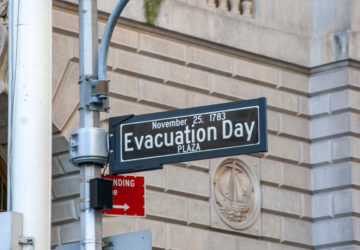 Evacuation Day street sign in Lower Manhattan