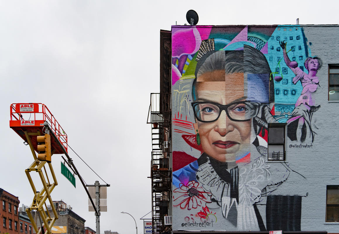 Ruth Bader Ginsburg mural in East Village