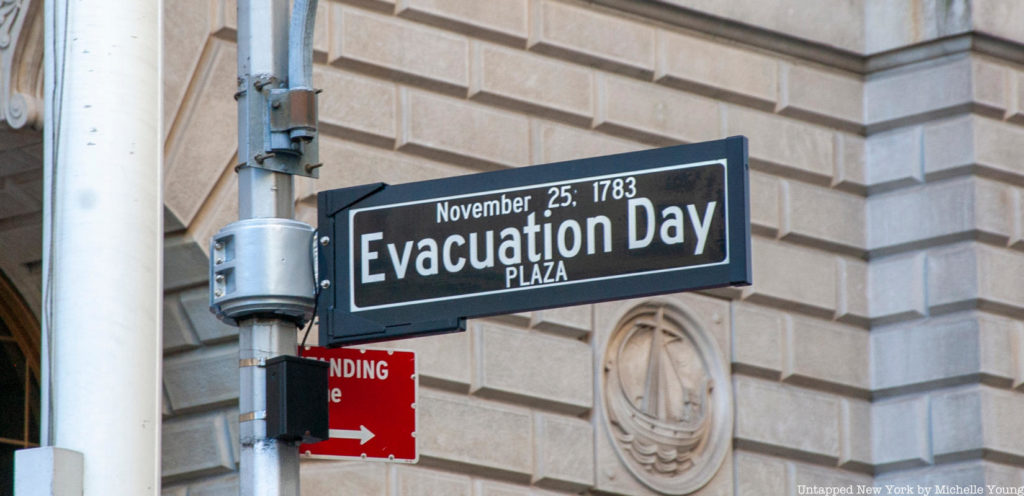 Evacuation Day Street sign