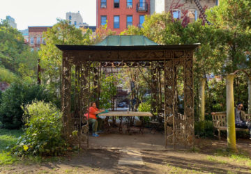 A gazebo from the Burrwood Estate garden designed by Frederick Law Olmsted