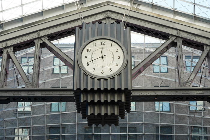 The clock at Moynihan Train Hall