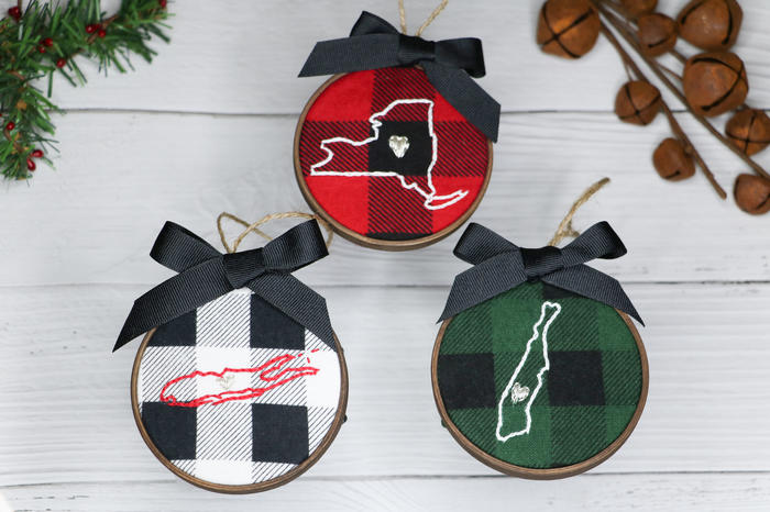 Custom ornaments by Hoop and Hand by Nicole