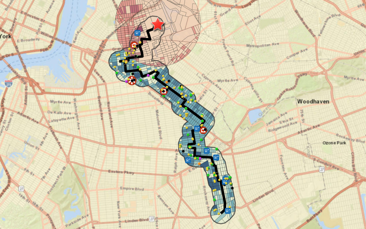 The route of the north Brooklyn pipeline