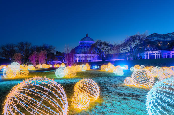 Holiday decorations in NYC at the New York Botanical Garden