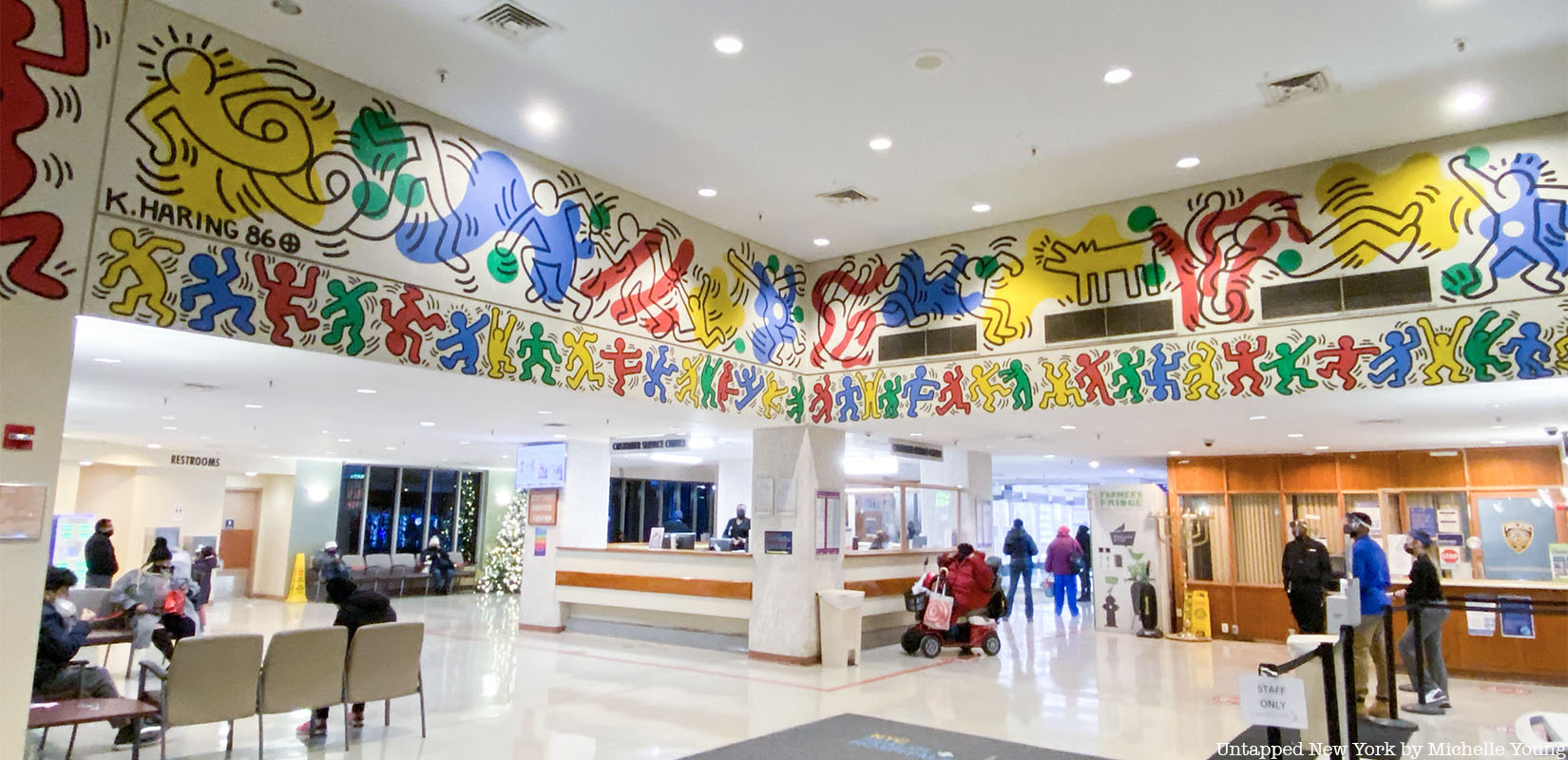 Keith Haring mural at Woodhull Hospital