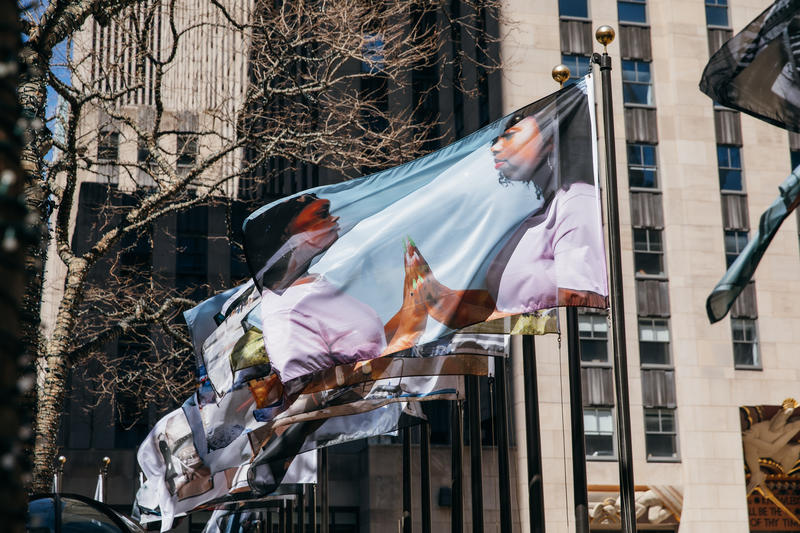 Flag Project display at Rockefeller center 