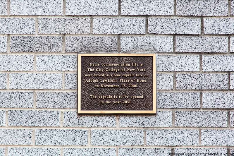 Adolph Lewisohn Plaza with time capsule plaque