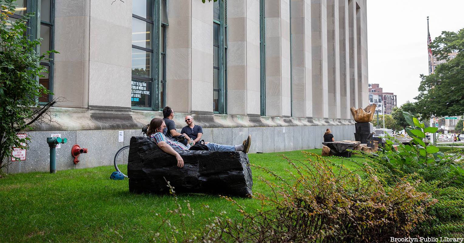 Outdoor reading room at Brooklyn Public Library