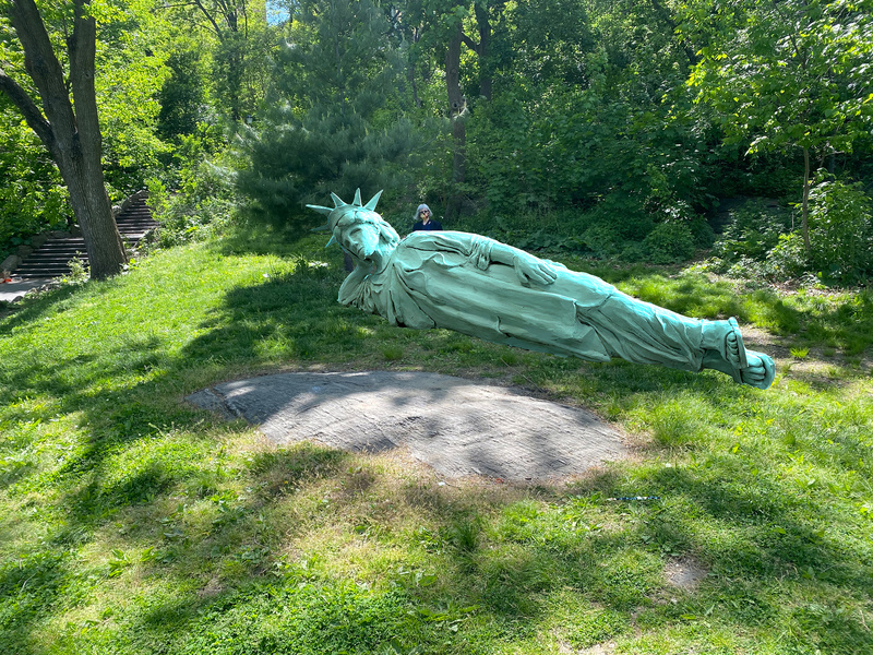 Reclining Liberty public art statue rendering in Morningside Parkby Zaq Landsberg, Marcus Garvey Park