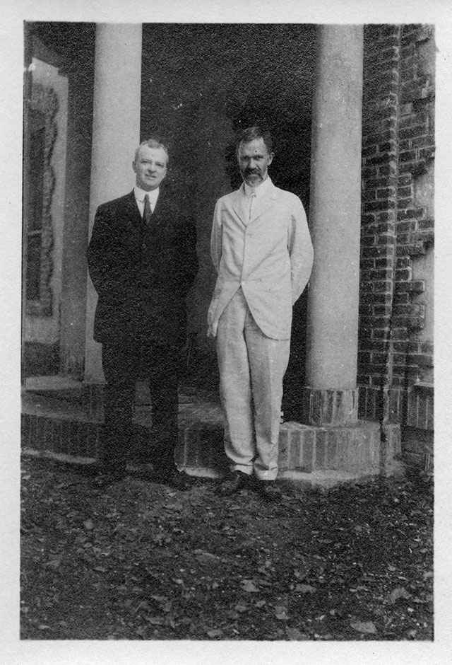Harry Laughlin and Charles Davenport outside the Eugenics Record Office